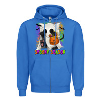 True Royal Spooky Season Ghost Cat Zipper Hoodie - texasbilliewilder