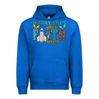 Cobalt worry ends when faith begins Urban Hoodie - NancyCooperArtShop