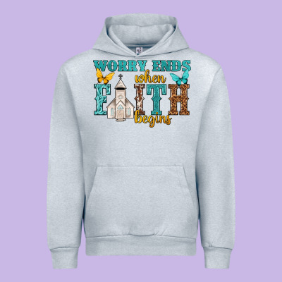 Worry Ends When Faith Begins Urban Hoodie Designed By Nancycooperartshop
