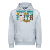 Heather Grey worry ends when faith begins Urban Hoodie - NancyCooperArtShop