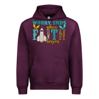 Mauve Wine worry ends when faith begins Urban Hoodie - NancyCooperArtShop