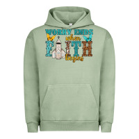 Pigment Oil Green worry ends when faith begins Urban Hoodie - NancyCooperArtShop