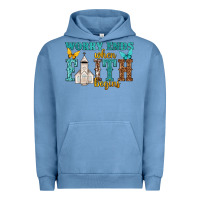 Pigment Pebble Blue worry ends when faith begins Urban Hoodie - NancyCooperArtShop