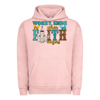 Pigment Salmon worry ends when faith begins Urban Hoodie - NancyCooperArtShop