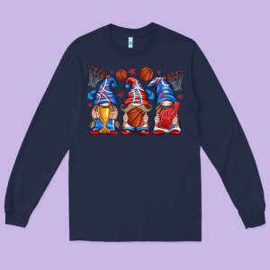Basketball Gnome Long Sleeve Tee Designed By Texasbilliewilder