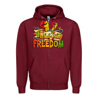 Burgundy celebrate freedom Zipper Hoodie - Zillion Design Studio