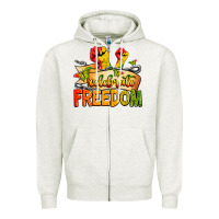 Oatmeal Heather celebrate freedom Zipper Hoodie - Zillion Design Studio