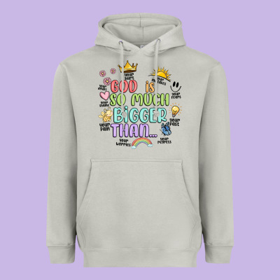 God Is Bigger Heavyweight Hoodie Designed By Jahusdesignshop