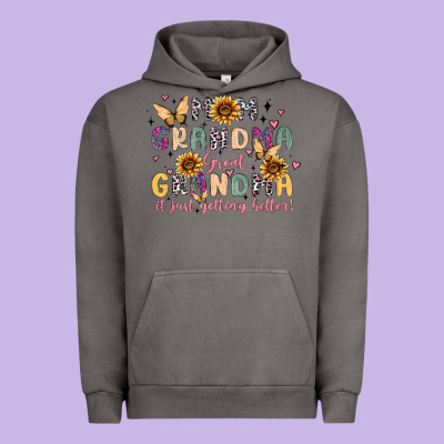 Mom Grandma Great Grandma It Just Keeps Getting Be Urban Hoodie Designed By Maliassmallbusiness
