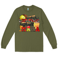 Army Green somebody's loud mouth softball mama Long Sleeve Tee - Zillion Design Studio