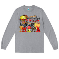 Heather Grey somebody's loud mouth softball mama Long Sleeve Tee - Zillion Design Studio