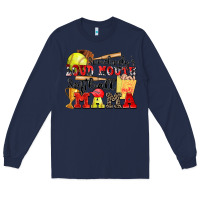 Navy somebody's loud mouth softball mama Long Sleeve Tee - Zillion Design Studio