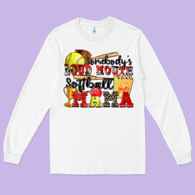 Somebody's Loud Mouth Softball Mama Long Sleeve Tee Designed By Zillion Design Studio