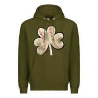 Army Green baseball distressed shamrock Premium Hoodie - MaliasSmallBusiness