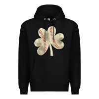 Black baseball distressed shamrock Premium Hoodie - MaliasSmallBusiness