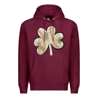 Burgundy baseball distressed shamrock Premium Hoodie - MaliasSmallBusiness
