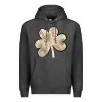Charcoal Heather baseball distressed shamrock Premium Hoodie - MaliasSmallBusiness