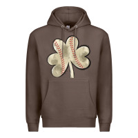Coffee baseball distressed shamrock Premium Hoodie - MaliasSmallBusiness