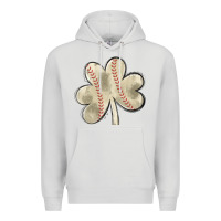 Dove Grey baseball distressed shamrock Premium Hoodie - MaliasSmallBusiness