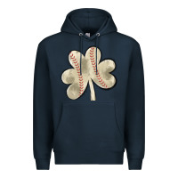 Navy baseball distressed shamrock Premium Hoodie - MaliasSmallBusiness