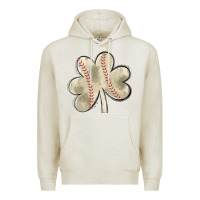 Oatmeal Heather baseball distressed shamrock Premium Hoodie - MaliasSmallBusiness
