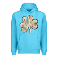 Ocean Blue baseball distressed shamrock Premium Hoodie - MaliasSmallBusiness