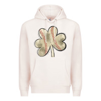 Pale Pink baseball distressed shamrock Premium Hoodie - MaliasSmallBusiness