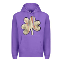 Purple baseball distressed shamrock Premium Hoodie - MaliasSmallBusiness