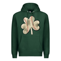 Sports Green baseball distressed shamrock Premium Hoodie - MaliasSmallBusiness