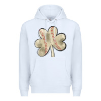 White baseball distressed shamrock Premium Hoodie - MaliasSmallBusiness