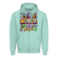 Seafoam Spooky Season Gnomes Zipper Hoodie - texasbilliewilder
