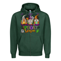 Sports Green Spooky Season Gnomes Zipper Hoodie - texasbilliewilder