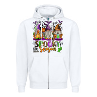 White Spooky Season Gnomes Zipper Hoodie - texasbilliewilder