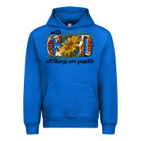 Cobalt with god all things are possible Urban Hoodie - NancyCooperArtShop