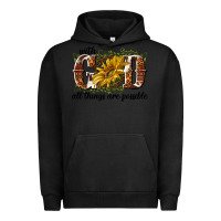 Pigment Black with god all things are possible Urban Hoodie - NancyCooperArtShop