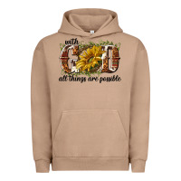 Pigment Burro with god all things are possible Urban Hoodie - NancyCooperArtShop