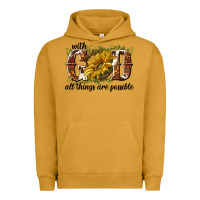 Pigment Peanut Butter with god all things are possible Urban Hoodie - NancyCooperArtShop