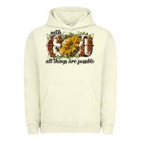 Pigment Pistachio with god all things are possible Urban Hoodie - NancyCooperArtShop