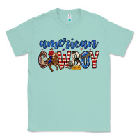 Seafoam American cowboy Classic Tee - Zillion Design Studio