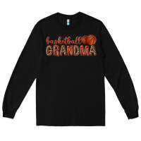 Black basketball grandma with leopard Long Sleeve Tee - texasbilliewilder