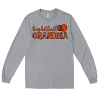 Heather Grey basketball grandma with leopard Long Sleeve Tee - texasbilliewilder