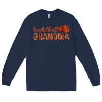 Navy basketball grandma with leopard Long Sleeve Tee - texasbilliewilder
