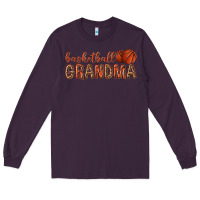 Plum basketball grandma with leopard Long Sleeve Tee - texasbilliewilder