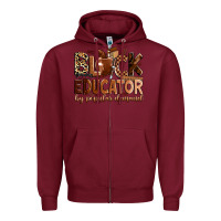 Burgundy black educator by popular demand Zipper Hoodie - Zillion Design Studio