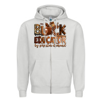 Dove Grey black educator by popular demand Zipper Hoodie - Zillion Design Studio