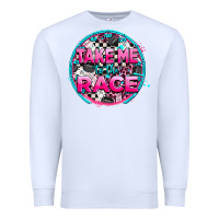 White take me to the race Premium Sweatshirt - AdoDesignShop