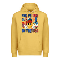 Antique Gold feelin free in the usa Premium Hoodie - MaliasSmallBusiness