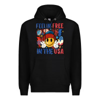 Black feelin free in the usa Premium Hoodie - MaliasSmallBusiness