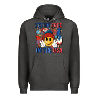 Charcoal Heather feelin free in the usa Premium Hoodie - MaliasSmallBusiness