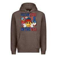 Coffee feelin free in the usa Premium Hoodie - MaliasSmallBusiness